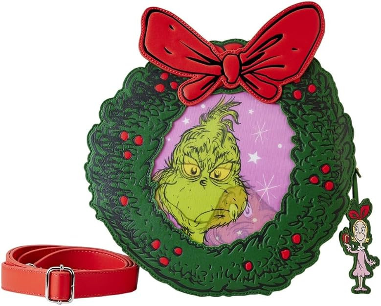 DR SEUSS GRINCH Schoudertas met kerstkrans - DISNEY LOUNGEFLY