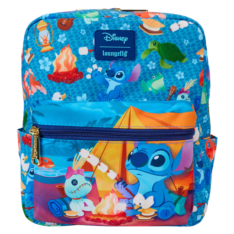 Stitch Camping Cuties Nylon Vierkante Mini Rugzak met all-over print - DISNEY LOUNGEFLY