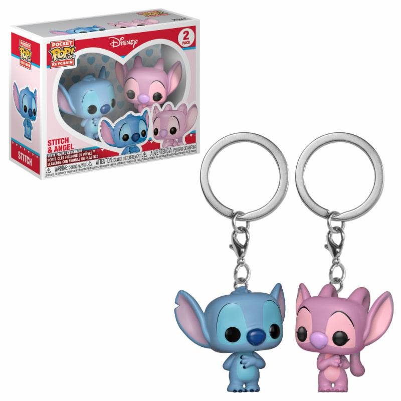 Lilo & Stitch -pakket sleutelhangers Pocket POP! Stitch & Angel 4 cm