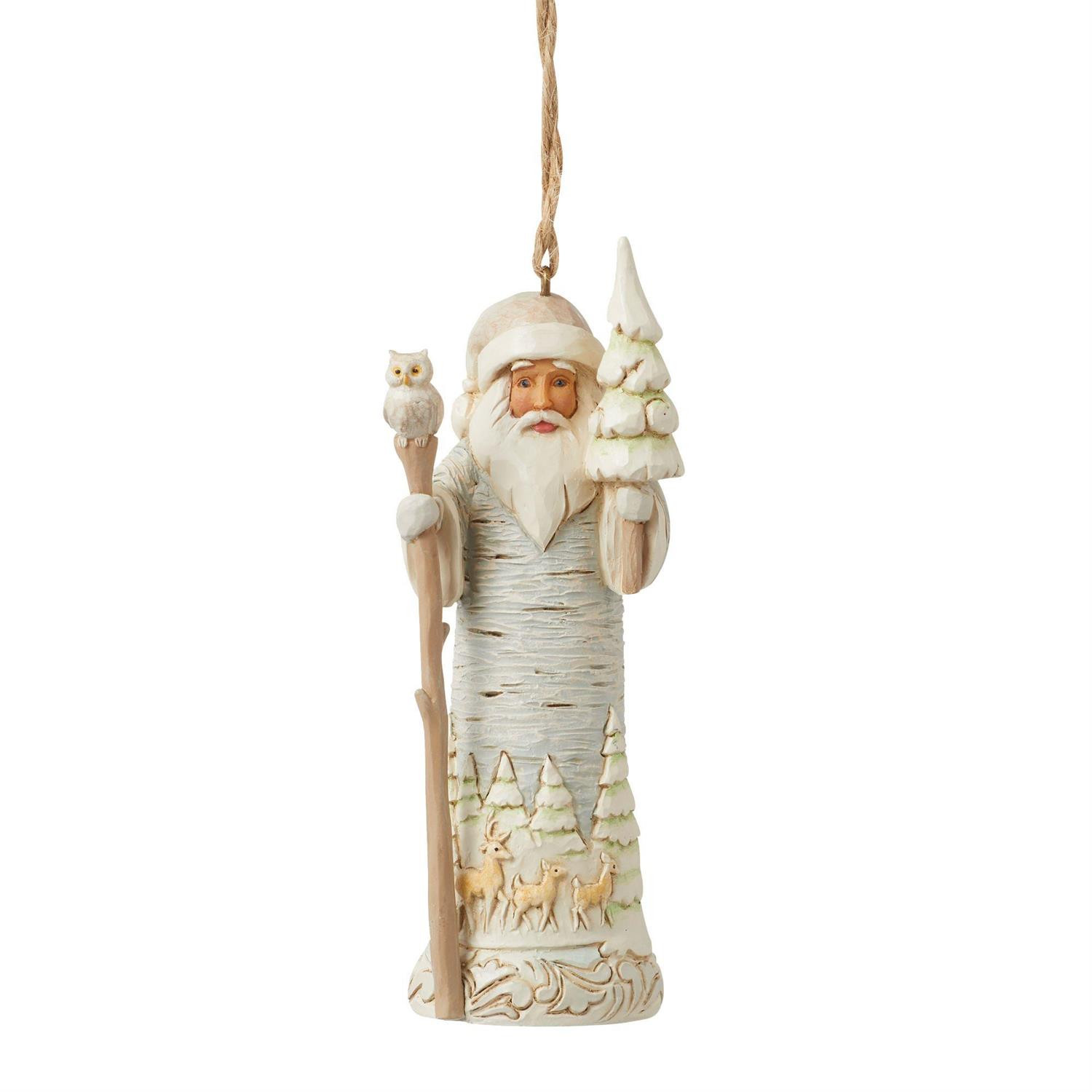 Kerstman Uil Hanger White Woodland - JIM SHORE HEARTWOOD CREEK