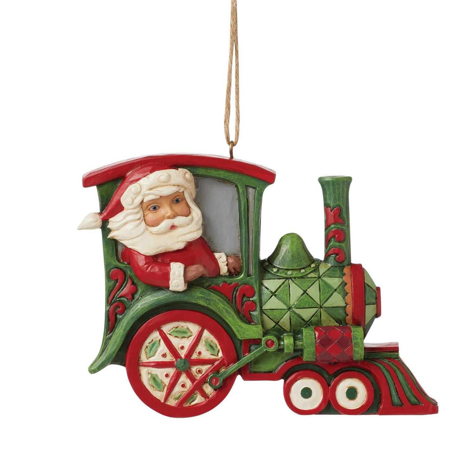 Kerstman trein ornament - JIM SHORE HEARTWOOD CREEK