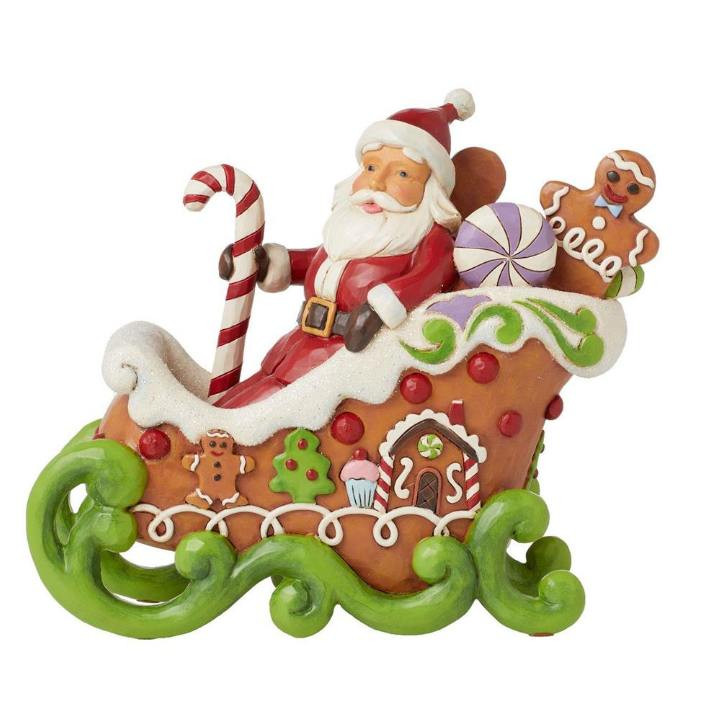 Kerstman Slee Lichtgevend Peperkoek Figuur - JIM SHORE HEARTWOOD CREEK