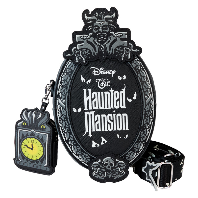 The Haunted Mansion plaque glow schoudertas met muntzakje - DISNEY LOUNGEFLY