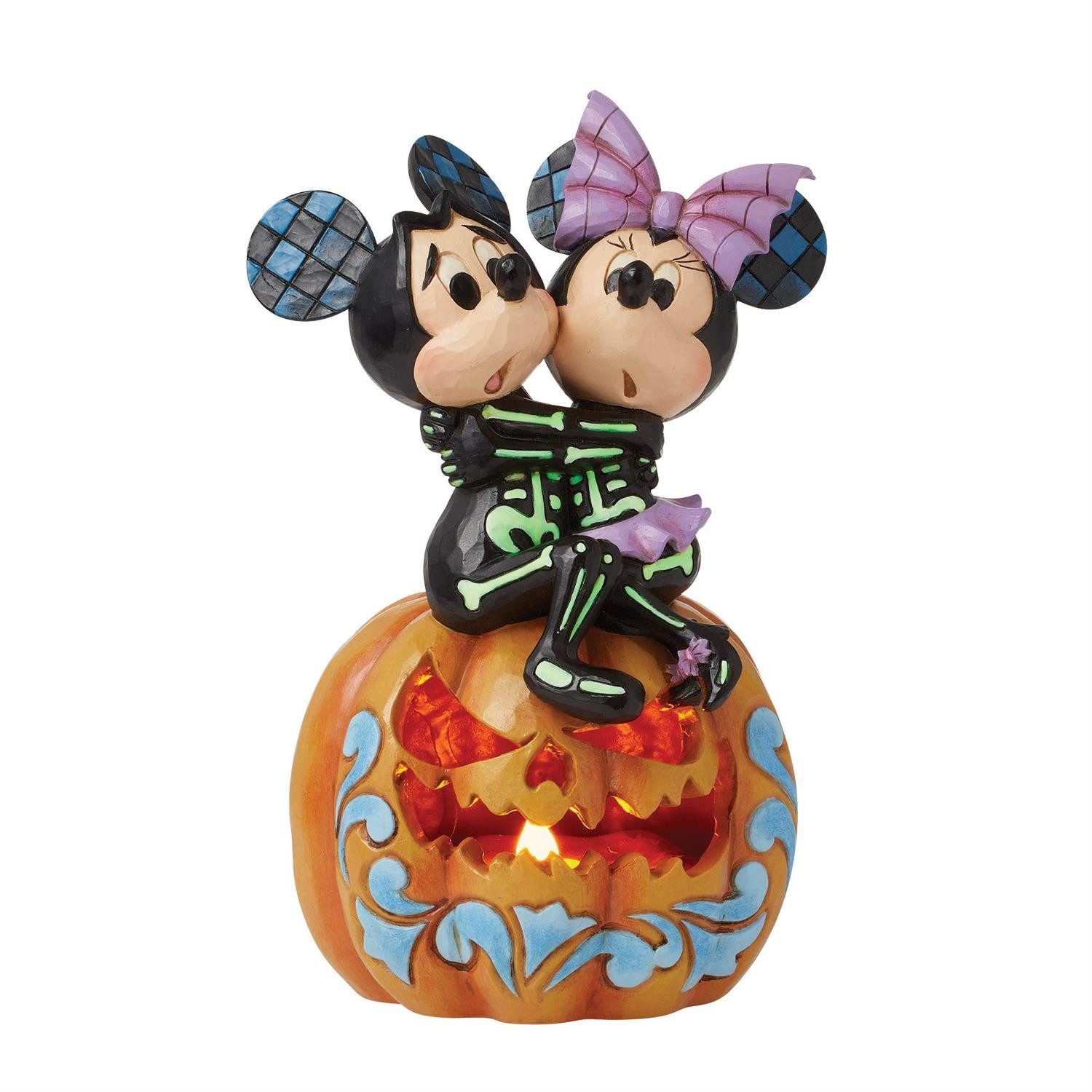 LED Pompoen Figuur Mickey en Minnie Skeletten - DISNEY TRADITIONS