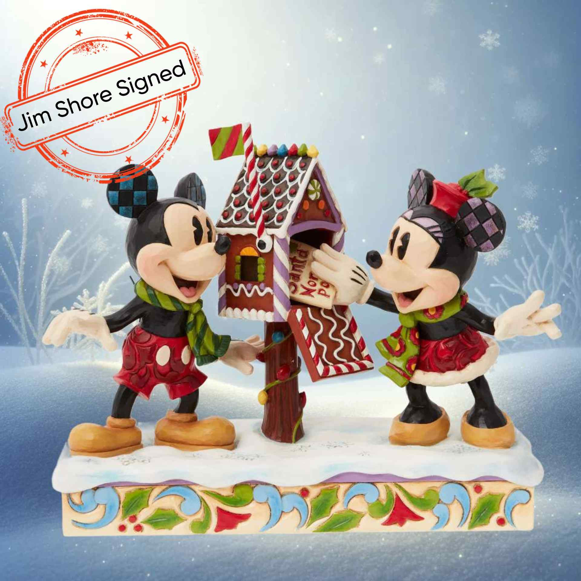 Mickey & Minnie brievenbus [Gesigneerd door Jim Shore] - Disney Traditions