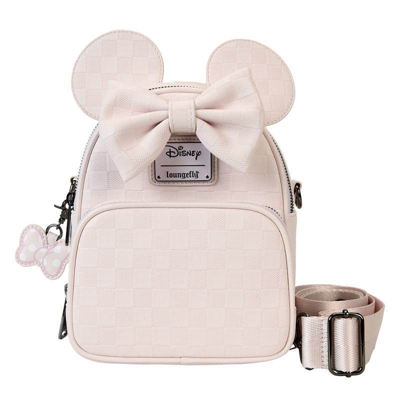 Minnie Muis geruite textuur converteerbare mini rugzak & schoudertas - DISNEY LOUNGEFLY