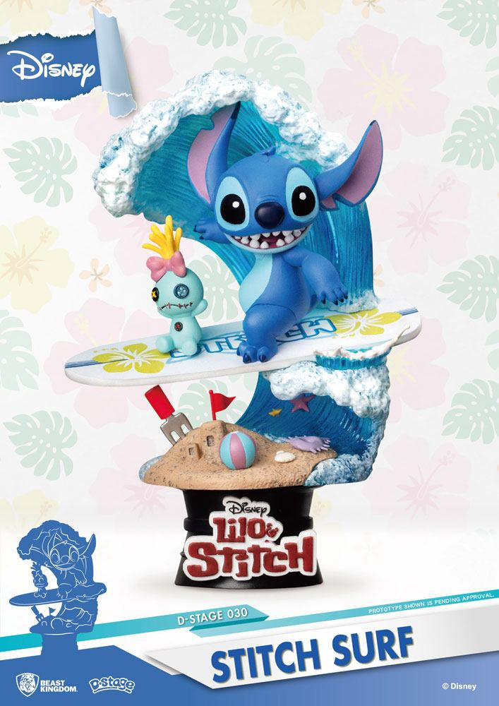 Disney Summer Series PVC diorama D-Stage Stitch Surf 15 cm