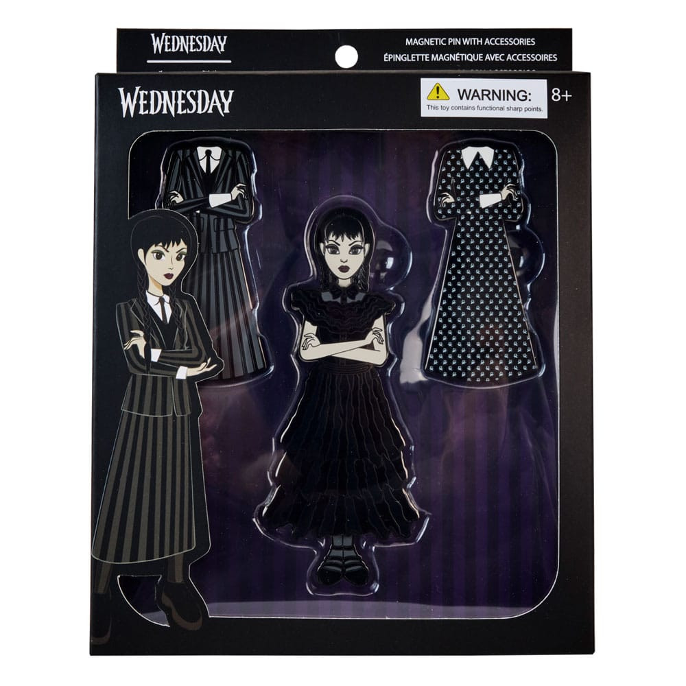 Woensdag door Loungefly Pin set 4 geëmailleerde pins Wednesday Addams Paper Doll 3 cm