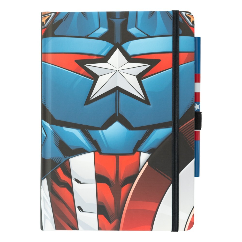 UNIFORM PREMIUM A5 NOTITIEBOEK MET PEN - MARVEL CAPTAIN AMERICA